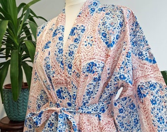 Robe lover Woman Jacket, Dressing Gown, Floral Print Bridal Robe, Kimono Robe Gift For Her, Night Wear Robes, Cotton Kimono Robes Wrap Dress