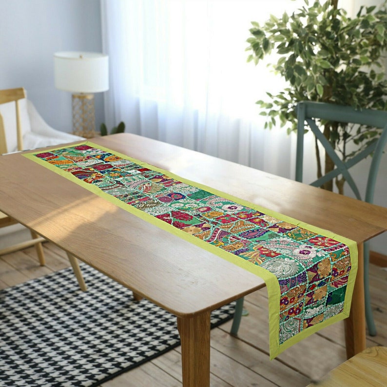 Indian Table Runner Room Decor Cloth Embroidered Patchwork Etsy