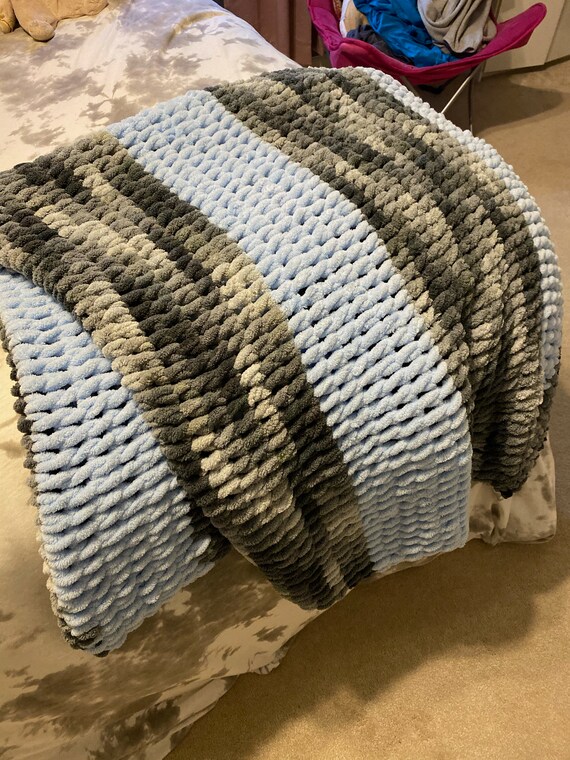 Handmade Loop Yarn Throw Blanket Etsy