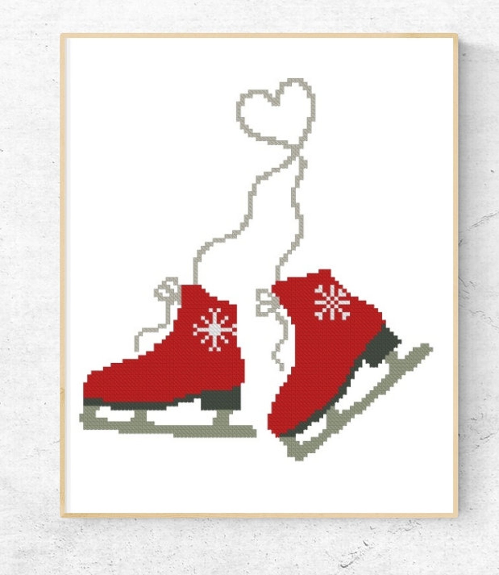 Skates Cross Stitch Pattern Sport Cross Stitch Winter Easy Etsy