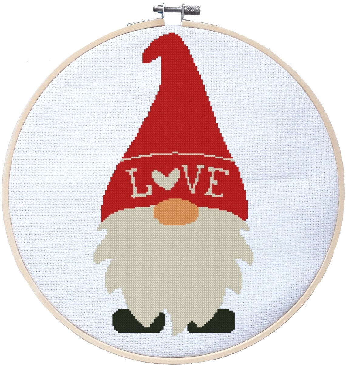 Valentine's gnome cross stitch pattern Love cross stitch Etsy