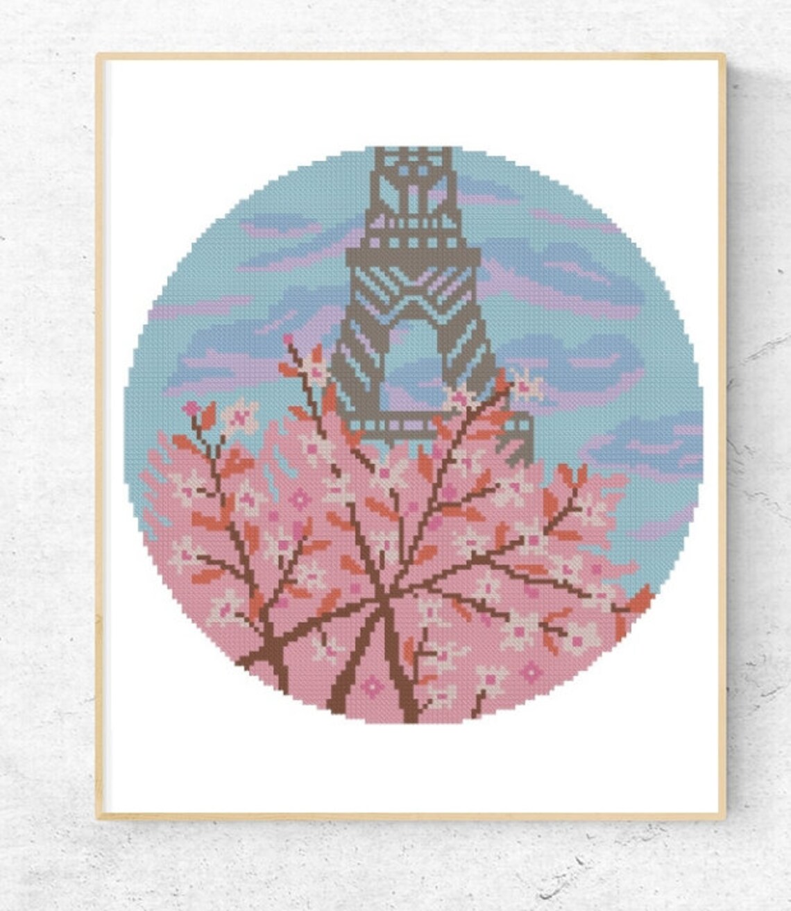 Paris cross stitch pattern landscape Nature cross stitch | Etsy