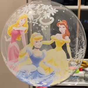 Clear Transparent Party Balloons for Birthdays Disney Mickey, Princesses, Minnie and Paw patrol