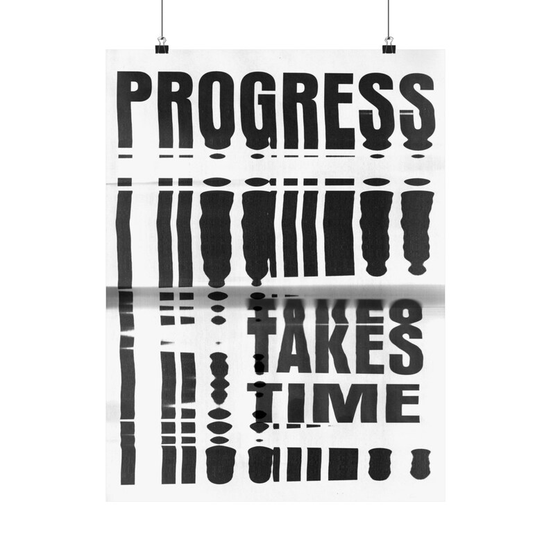 Progress Print - Typography Poster, Minimalist Decor & Inspirational ...