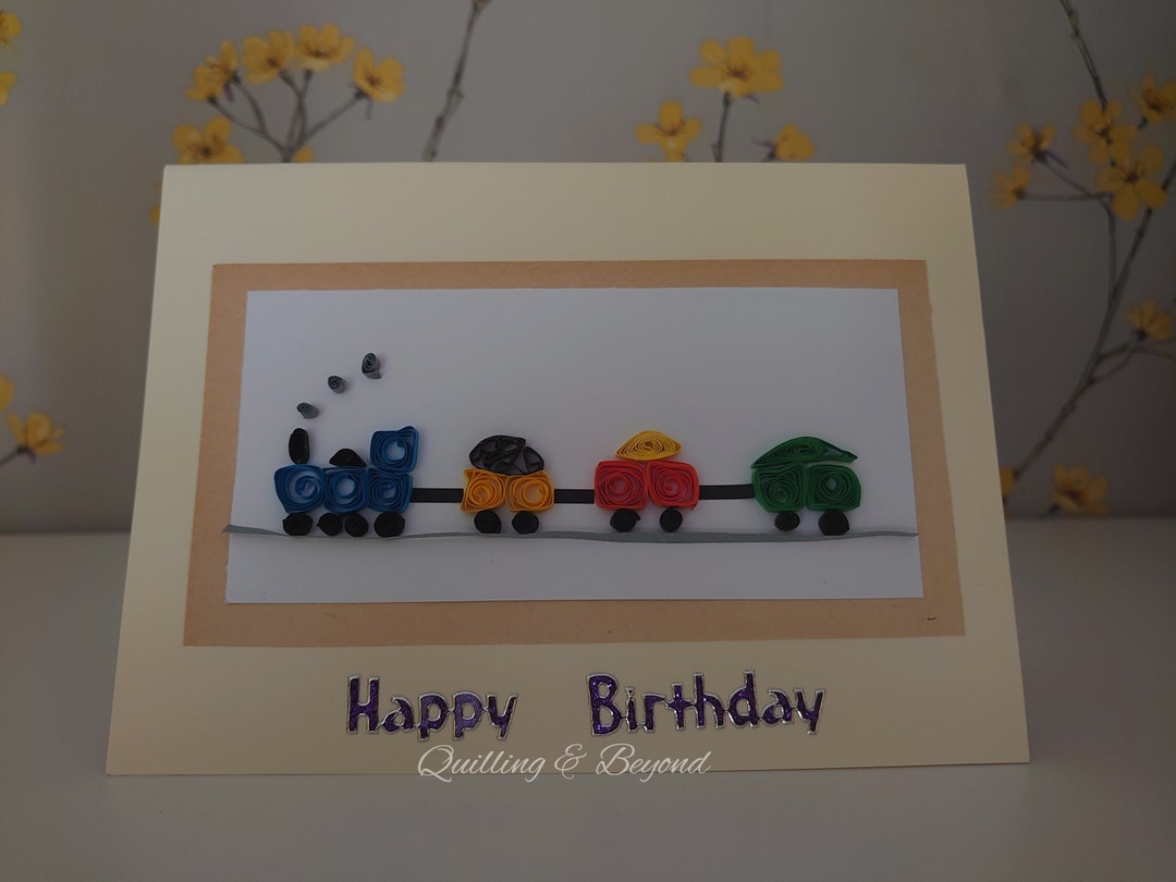 Quilled Toy Train Birthday Card Etsy.de