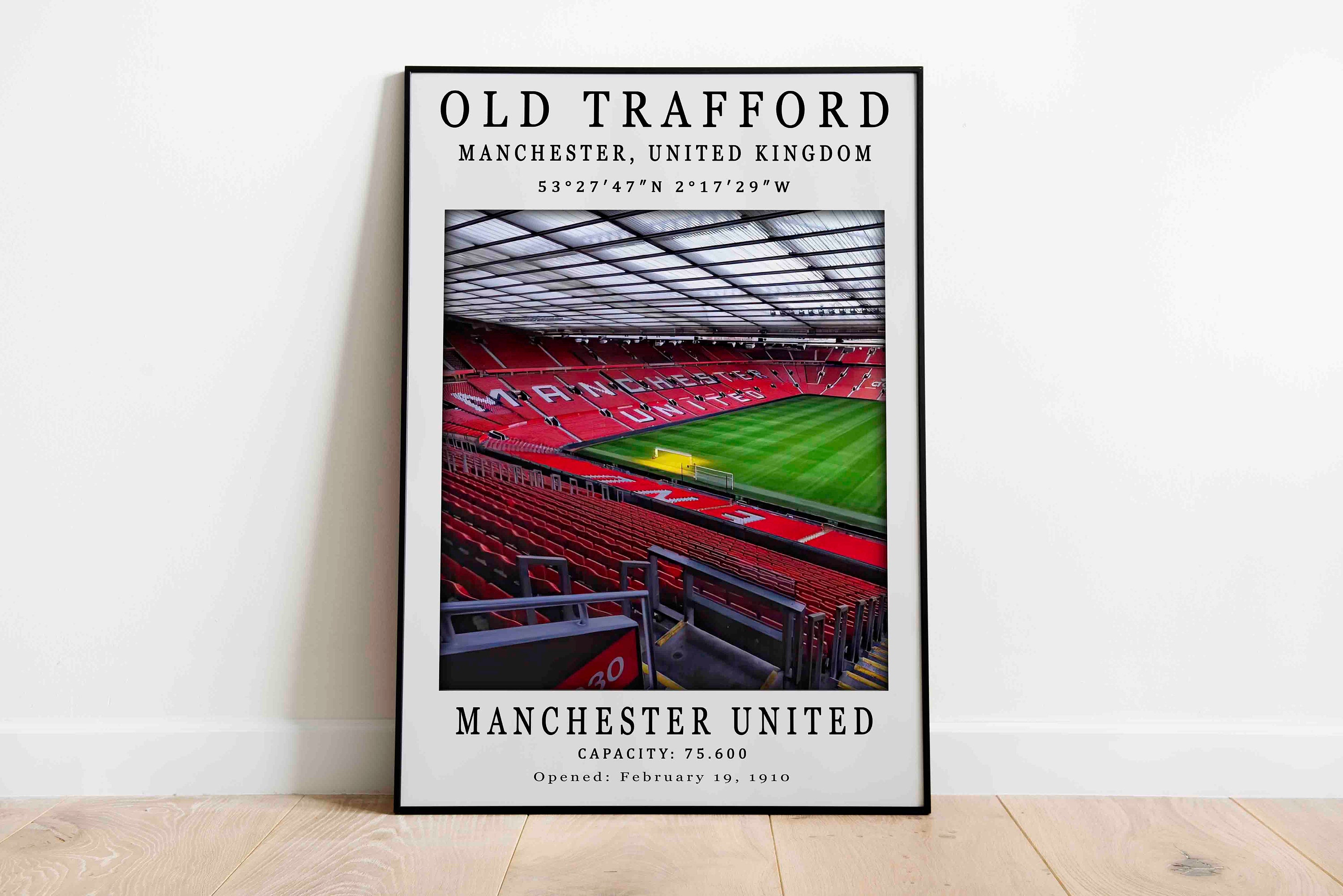 Old Trafford Stadium Poster Old Trafford Wall Art Football Etsy UK