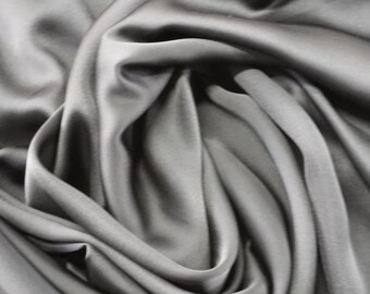Satin Charmeuse in black 100% polyester silky lightweight fabric 57" width