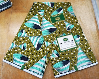 Vlisco Super-Wax Guaranteed real Dutch wax block print vl317 . Printed both sides. Cones
