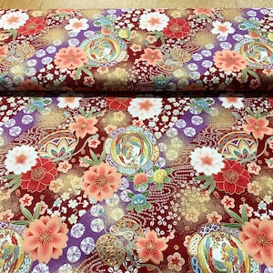 Lecien fabrics Uraka in red 100% cotton