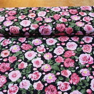 Timeless Treasures Fleur C 8067 Rose Rosa 100% cotone