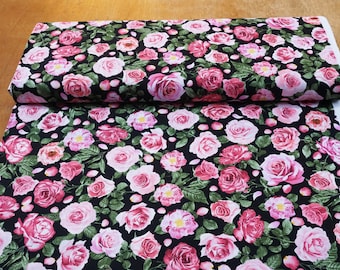 Timeless Treasures Fleur C 8067 Pink Roses 100% cotton