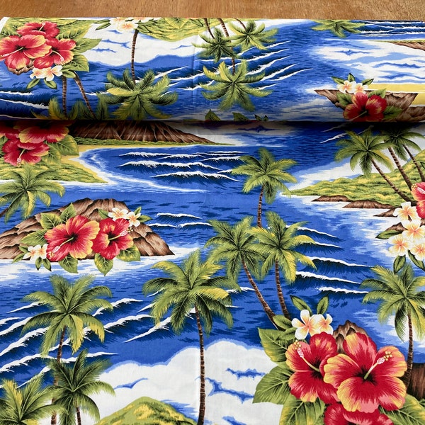 Trendtex d'Honolulu Classique hawaïen en bleu avec plages et volcans