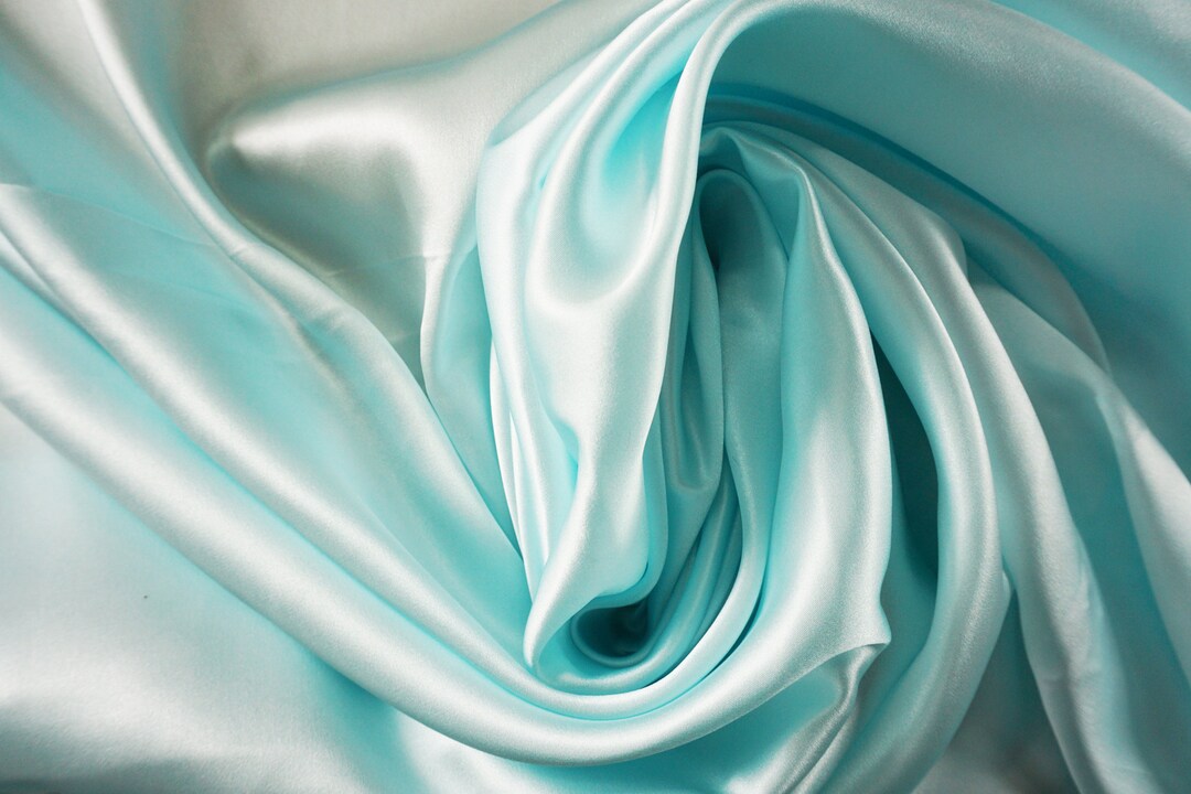 Silk Charmeuse 16momme in Light Blue 100% Chinese Mulberry Silk 6A Top ...