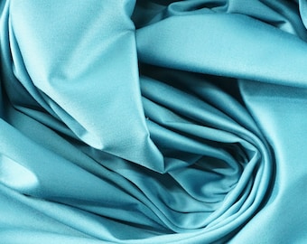 Tissu satiné bleu duchesse : vêtements de sport extensibles pour la mariée, 54 po. de large