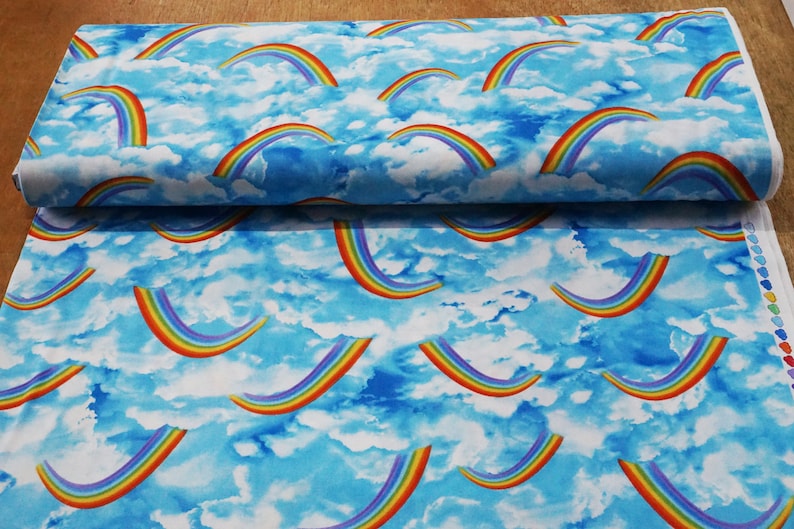 Timeless Treasures Gail C8232 bright Rainbow print 100/% cotton