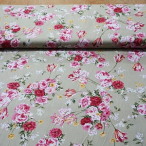 Unknown Manufacturer Rose Garden in Jade 100% woven cotton
