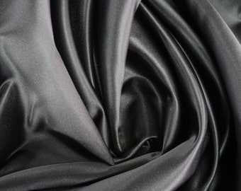 Duchess Satin, Luxury 200gsm Superior für Brautfrisur 60 "150cm Breite in Schwarz