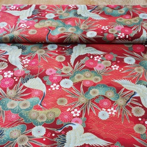 Kokka Fabrics Hiko in Red 100% cotton. Made in Japan
