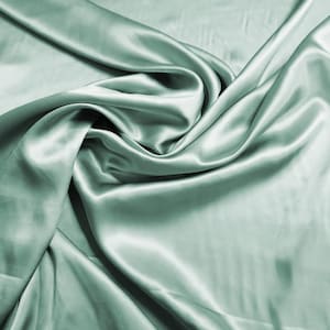 Silk Charmeuse 16 mommee  in Ocean Green 100% Chinese Mulberry Silk 6A Top Grade