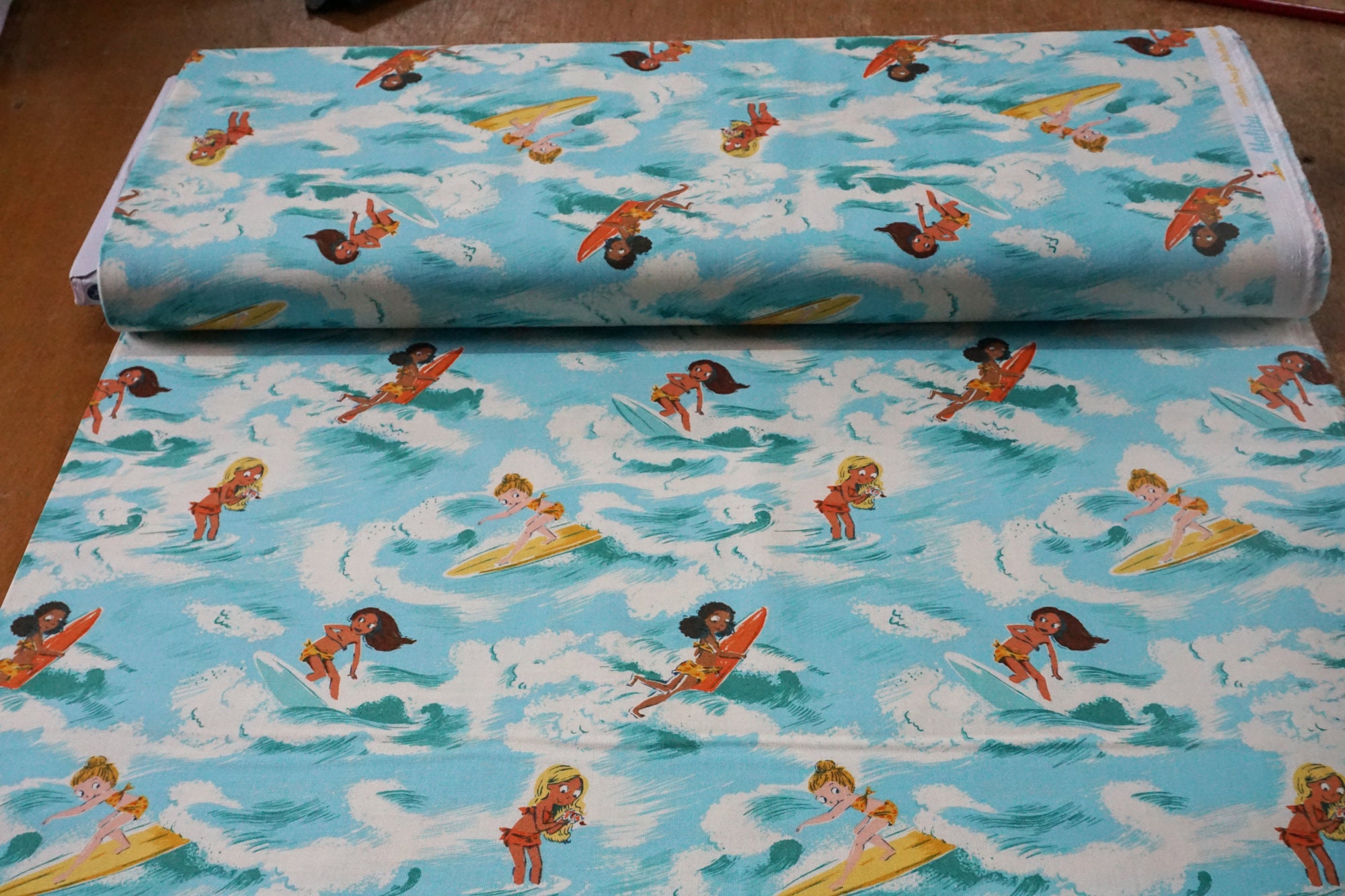 Malibu Multi Linen Cotton - Heather Ross - PER QUARTER METRE Malibu Multi Linen Cotton - Heather Ross - PER QUARTER METRE