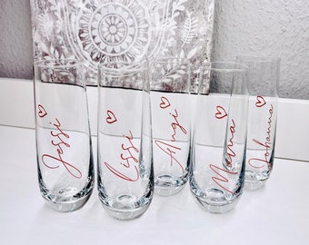 High-quality personalized champagne glasses 300 ml | Sparkling wine flutes | Valentine's Day | Wedding | Bridesmaids | Gifts | Wedding present