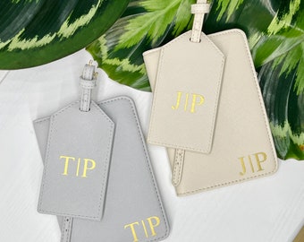 Personalized passport cover and luggage tag – Perfect Christmas, wedding, and birthday gifts with initials for travel enthusiasts