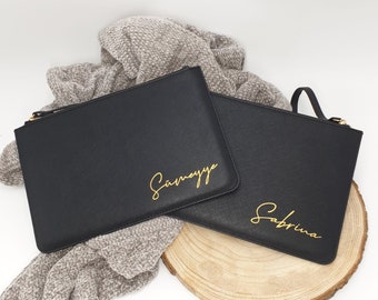 Personalisierte Clutch, Personalisierte Tasche, Geschenk für sie, Brautjungfer Geschenk |Name Tasche mit Wunschanfertigung