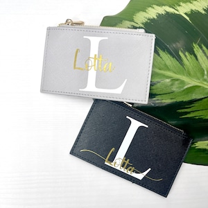Personalisierte Geldbörse mit Initial & Name| Personalisiertes Portemonnaie | Kartenhalter Geldetui | Geschenk Kartenhülle Geburtstag