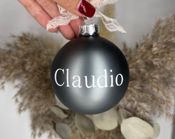 Palline di Natale personalizzate con nomi - Decorazione natalizia in vetro | Pallina per albero di Natale | Regalo di Natale | Pallina per albero di Natale