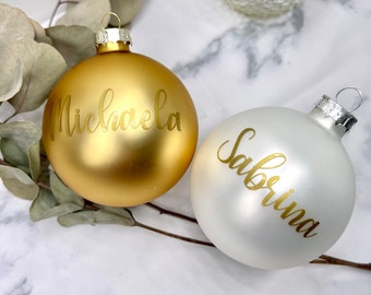 Palline di Natale personalizzate con nomi - Decorazione natalizia in vetro | Pallina per albero di Natale | Regalo di Natale | Pallina per albero di Natale