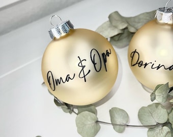 Palline di Natale personalizzate con nomi - Decorazione natalizia in vetro | Pallina per albero di Natale | Regalo di Natale | Pallina per albero di Natale