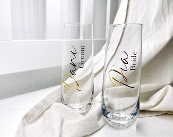 High quality personalized champagne glasses 300 ml | Champagne flutes | Valentine's Day | Wedding | Bridesmaids | Guest gifts | Wedding gift