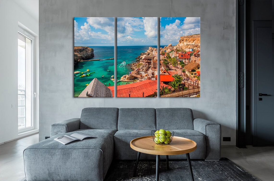 Malta Skyline Art Malta City Wall Art Contemporary Art | Etsy