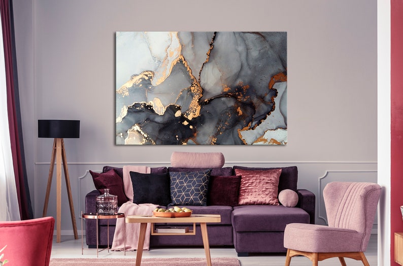 Marble Canvas Print Abstract Canvas Print Home Decor Etsy
