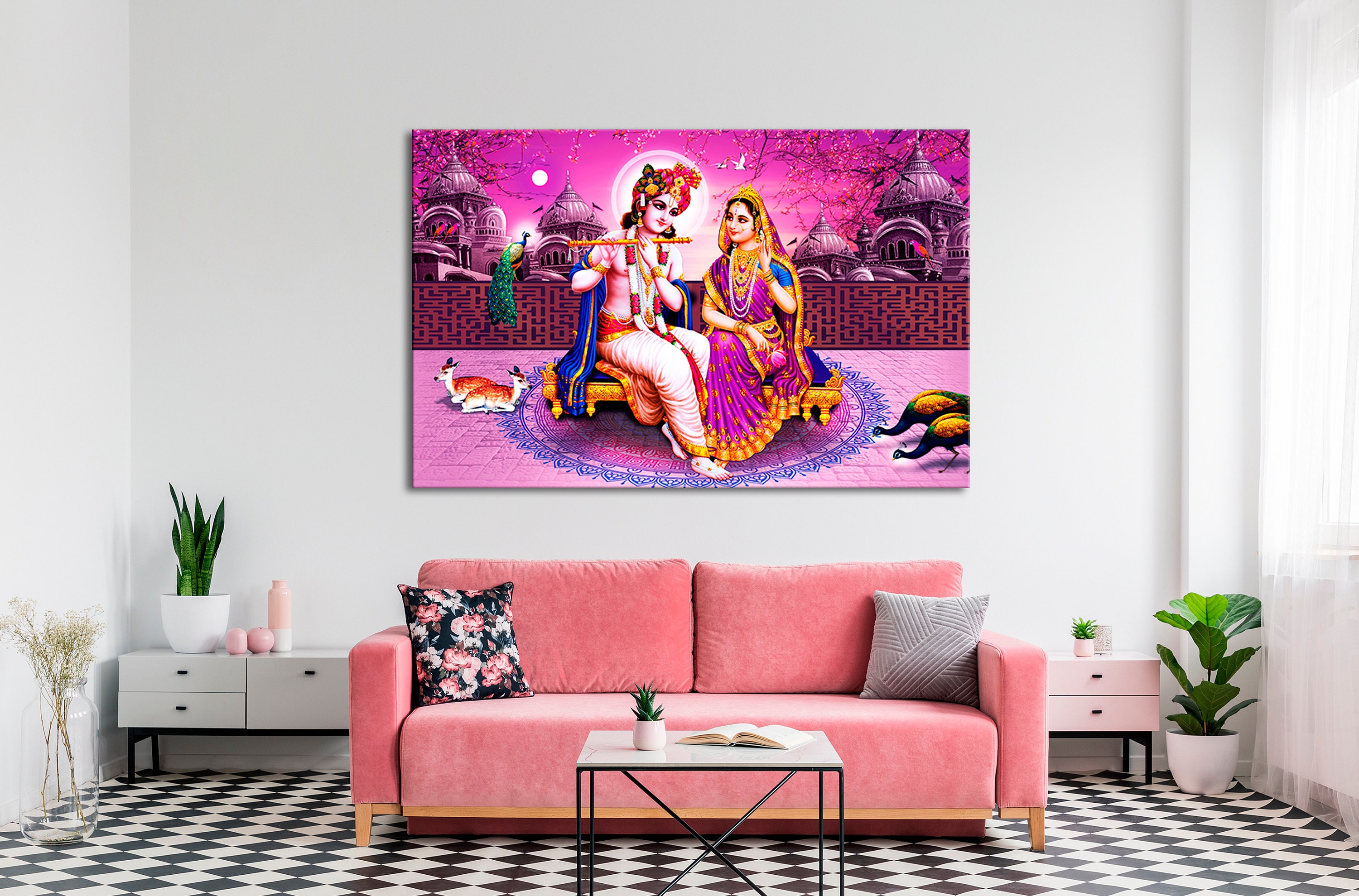 Radha Krishna Wall Art Radha Krishna Painting Art Wall Decor Etsy