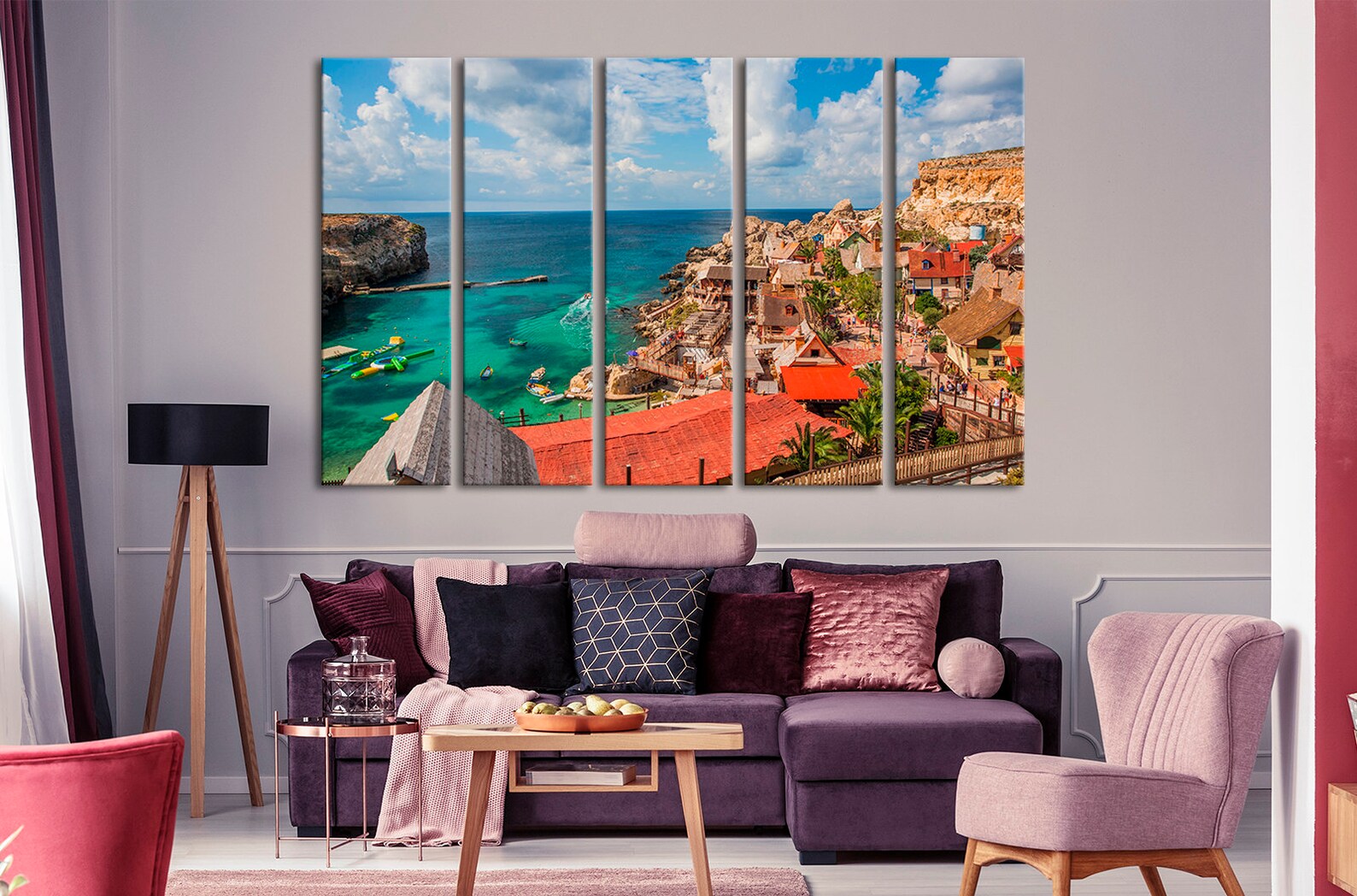 Malta Skyline Art Malta City Wall Art Contemporary Art | Etsy