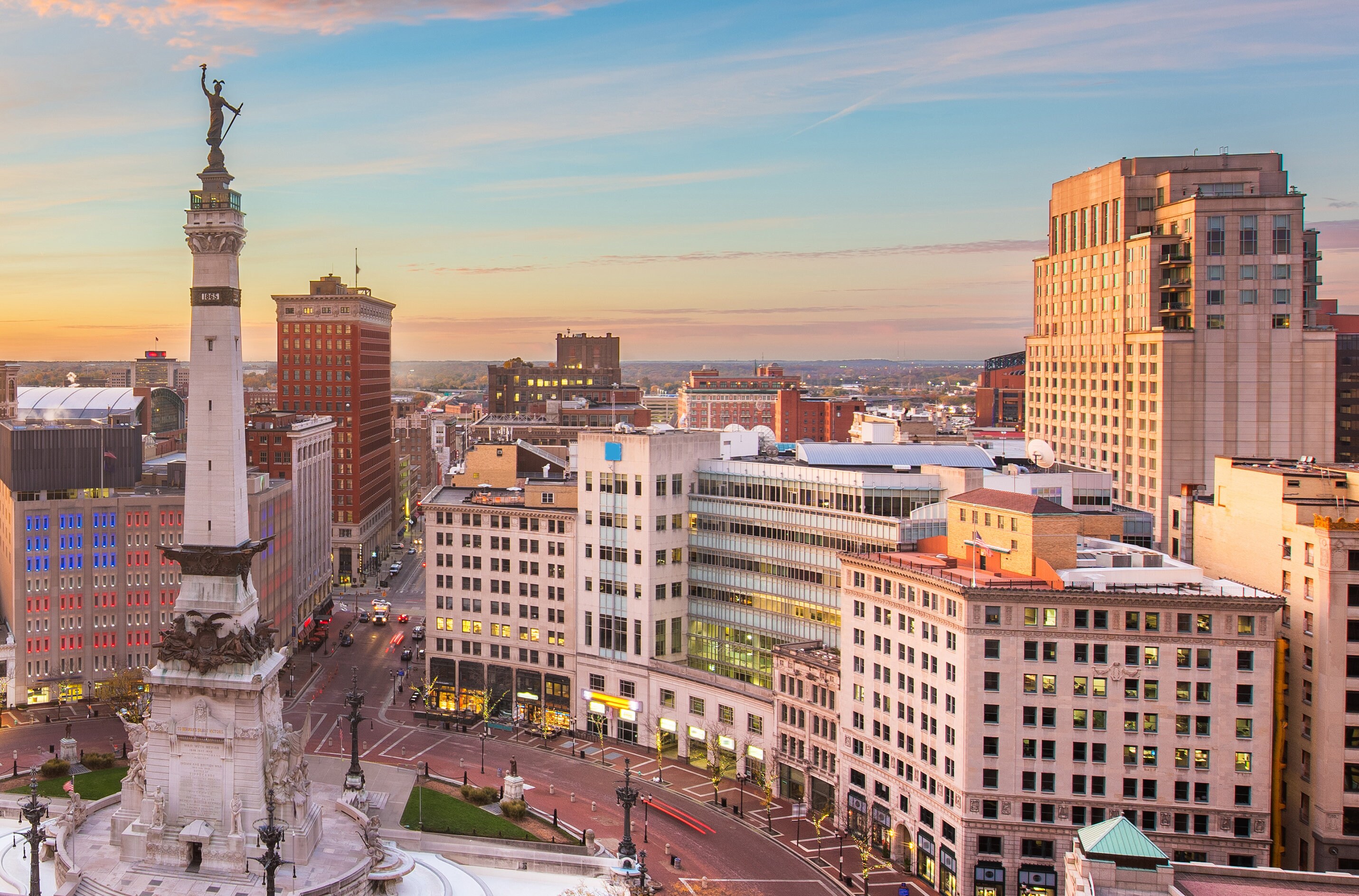 Indiana USA Skyline Indiana City Landschaft Malerei Etsy