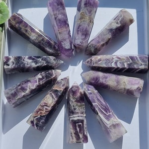 Dream Amethyst tower chevron Amethyst point crystal wand