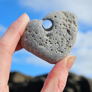 Hag Stone, Heart Shaped Witches Stone, Natural Welsh Fairy Stone, Protection Hag Stone, Lucky Talisman