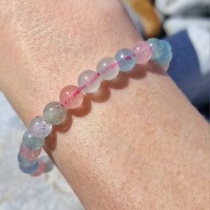 Morganite Crystal Bracelet, Morganite Crystal sieraden, Manifestatie Crystal Healing Bracelet, Heart Healing Bracelet