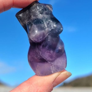 Fluorite Goddess Body Carving, Crystal Female Body Crystal Statue, Fluorite Womens Body, Goddess Crystal