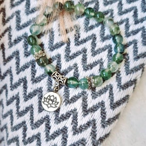 Moss agate Crystal Bracelet. Crystal jewellery