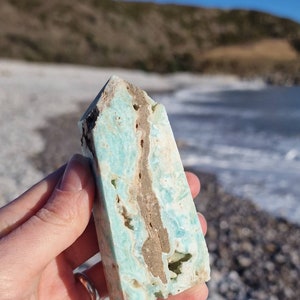 Rare Blue Hemimorphite Tower, Rare Crystal points,  Hemimorphite Crystal Home Decor, Empathy Spirtiual Calming Obelisk