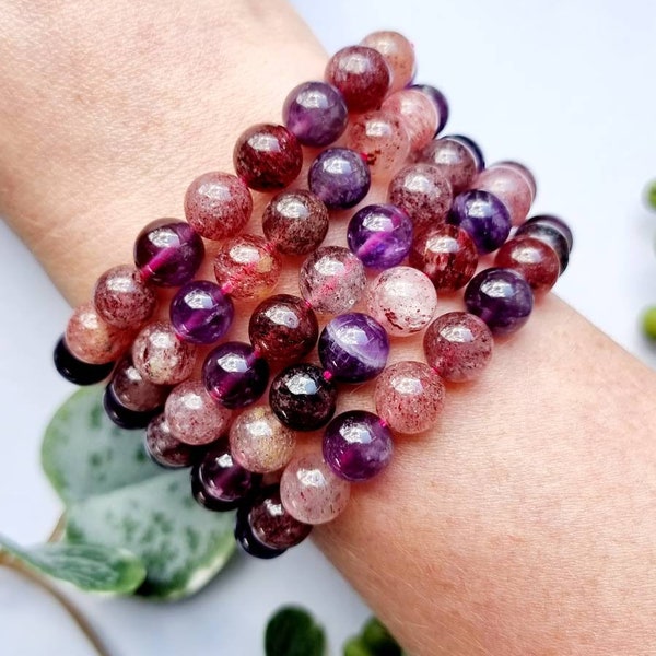 Super Seven Crystal Bracelet super 7 Crystal jewellery protection Crystal Healing Bracelet