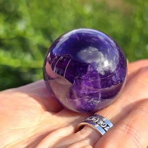 High Quality Dark Purple Amethyst Sphere, Crystal Ball, Deep Amethyst Gemstone Spheres, Purple Crystal Sphere, Healing Meditation