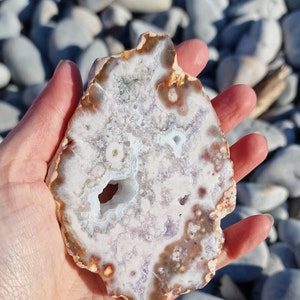 Rare Purple Amethyst Flower Agate Slice ,Crystal Healing Cherry Blossom Plate, Black Sakura Agate Carvings, Amethyst Crystal Home Decor