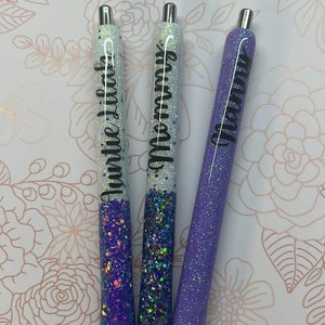 Glitter Epoxy Pen Personlaized Pen Refillable Paper Mate InkJoy Pen Handmade Glitter Custom and Personalized Pen