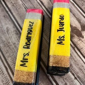 Pencil Teacher Stapler | Epoxy Pencil Teacher Stapler | Handmade | Glitter Stapler for Teachers | Personalized Desk|Back To School