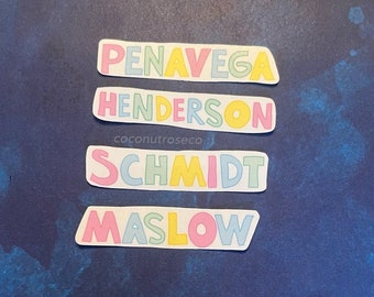 Big Time Rush Band Member Last Name Pastel Sticker - Big Time Rush Kendall Schmidt, Logan Henderson, James Maslow, or Carlos Penavega
