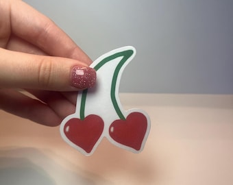 Heart Cherries Sticker - Valentine's Day Sticker